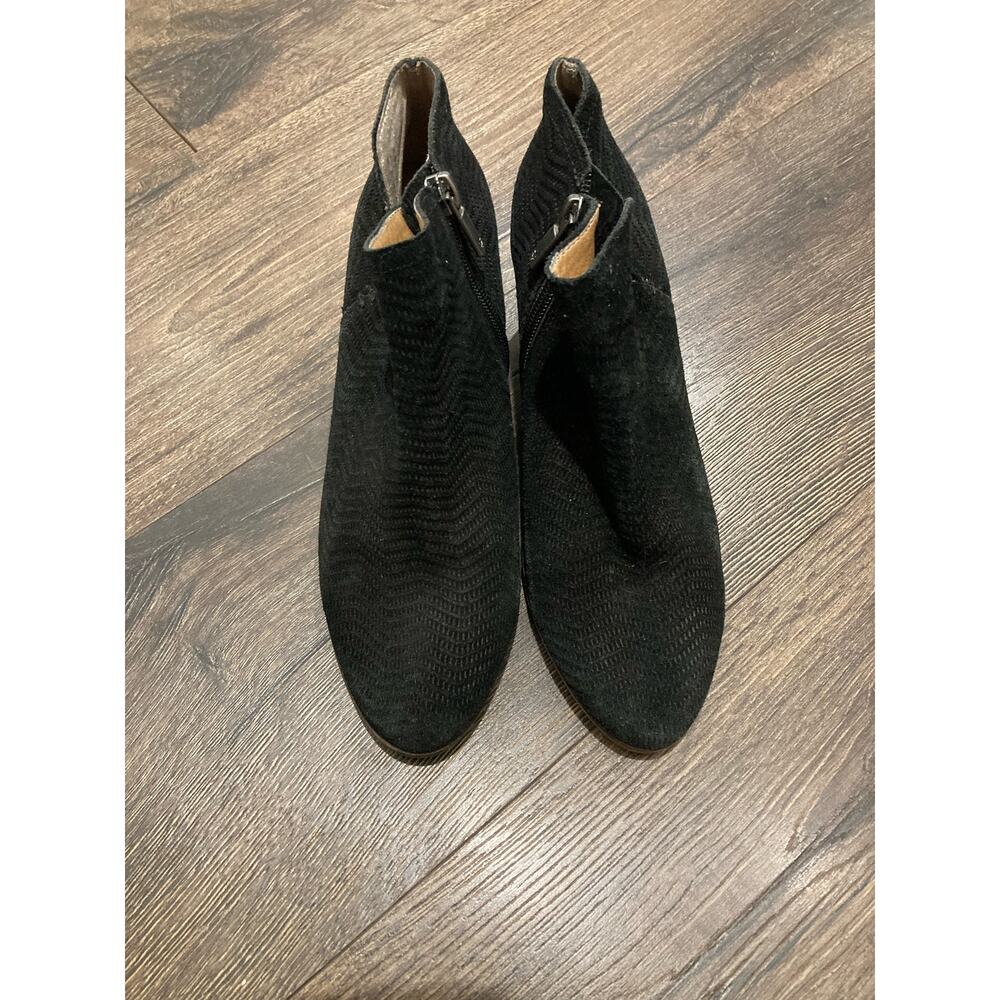 Lucky Brand Black Suede Booties with Zipper Size 7